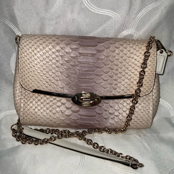Handbags - Coach Madison Limited Edition Python Embossed Shoulder Bag.